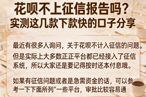 花呗不上征信报告吗？实测这几款下款快的口子分享