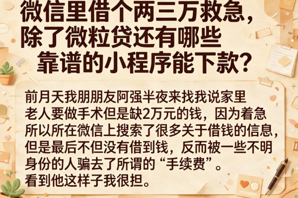 微信里借个两三万救急，除了微粒贷还有哪些靠谱的小程序能下款？