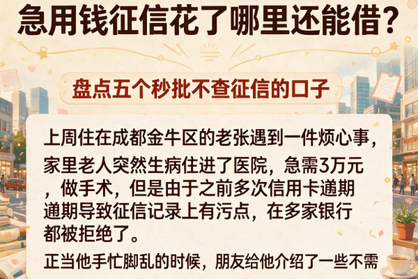 急用钱征信花了哪里还能借?盘点五个秒批不查征信的口子