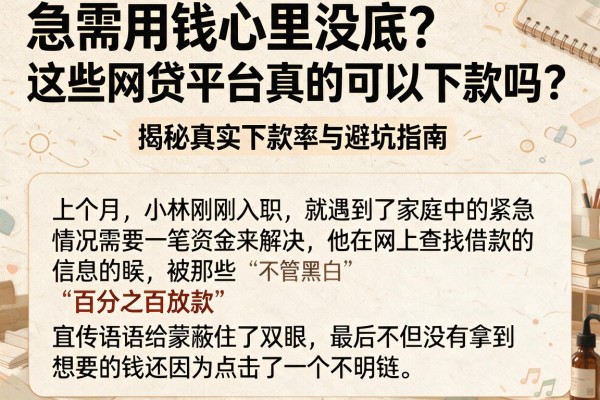 急需用钱心里没底？这些网贷平台真的可以下款吗？揭秘真实下款率与避坑指南