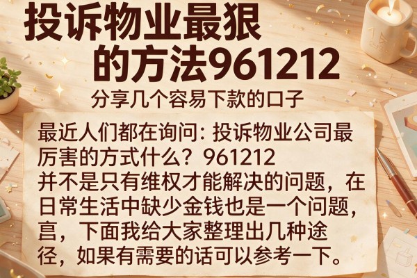 投诉物业最狠的方法961212，分享几个容易下款的口子