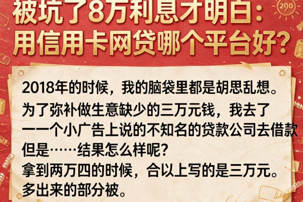 被坑了8万利息才明白：用信用卡网贷哪个平台好？答案很现实