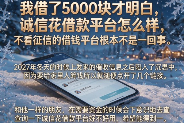我借了5000块才明白，诚信花借款平台怎么样和不看征信的借钱平台根本不是一回事