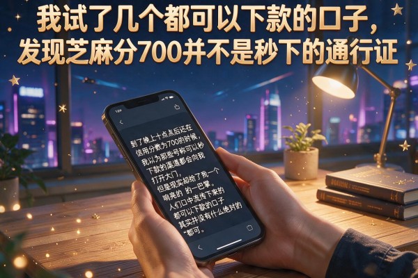 我试了几个都可以下款的口子，发现芝麻分700并不是秒下的通行证