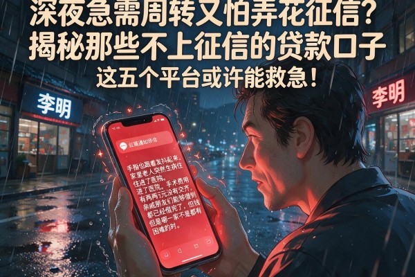 深夜急需周转又怕弄花征信？揭秘那些不上征信的贷款口子，这五个平台或许能救急！