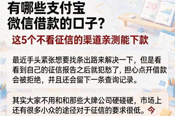 有哪些支付宝微信借款的口子?这5个不看征信的渠道亲测能下款