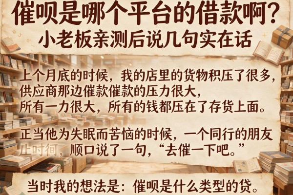 催呗是哪个平台的借款啊？小老板亲测后说几句实在话