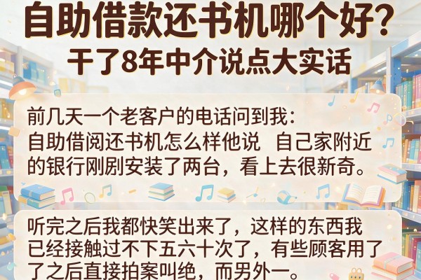 自助借款还书机哪个好？干了8年中介说点大实话