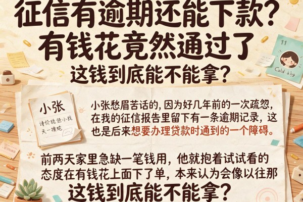 征信有逾期还能下款？有钱花竟然通过了，这钱到底能不能拿？