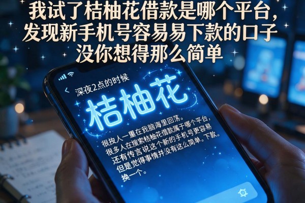 我试了桔柚花借款是哪个平台，发现新手机号容易下款的口子没你想得那么简单