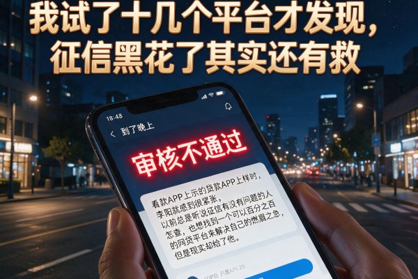 我试了十几个平台才发现，征信黑花了其实还有救