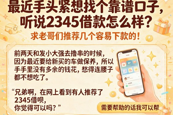 最近手头紧想找个靠谱口子,听说2345借款怎么样?求老哥们推荐几个容易下款的!
