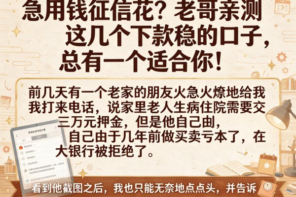 急用钱征信花？老哥亲测这几个下款稳的口子，总有一个适合你！