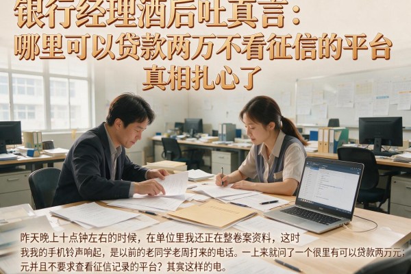 银行经理酒后吐真言：哪里可以贷款两万不看征信的平台，真相扎心了