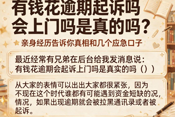 有钱花逾期起诉吗会上门吗是真的吗?亲身经历告诉你真相和几个应急口子