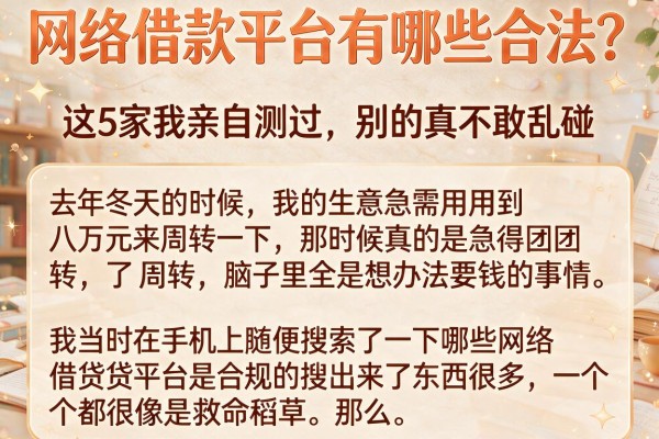 网络借款平台有哪些合法?这5家我亲自测过,别的真不敢乱碰