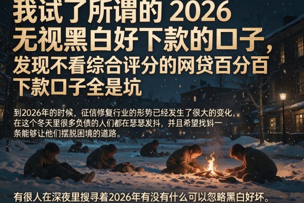我试了所谓的2026无视黑白好下款的口子，发现不看综合评分的网贷百分百下款口子全是坑