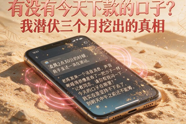 有没有今天下款的口子？我潜伏三个月挖出的真相