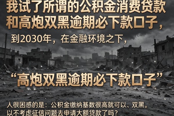 我试了所谓的公积金消费贷款和高炮双黑逾期必下款口子，结果令人意外