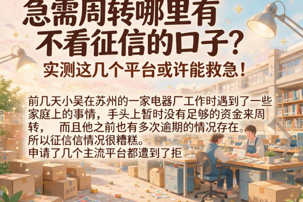 急需周转哪里有不看征信的口子？实测这几个平台或许能救急！