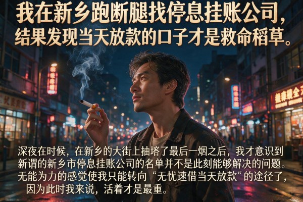 我在新乡跑断腿找停息挂账公司，结果发现当天放款的口子才是救命稻草