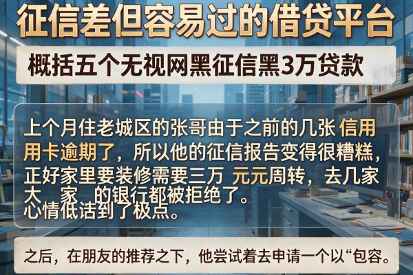 征信差但容易过的借贷平台，概括五个无视网黑征信黑3万贷款