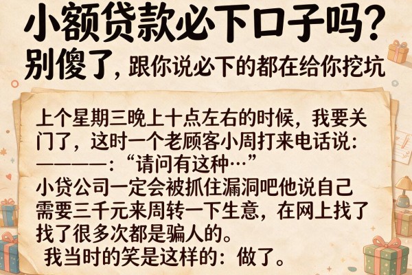 小额贷款必下口子吗？别傻了，跟你说必下的都在给你挖坑