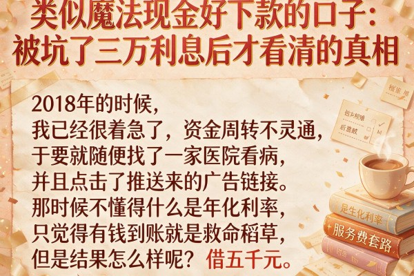类似魔法现金好下款的口子：被坑了三万利息后才看清的真相