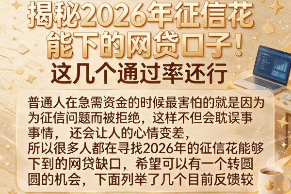 揭秘2026年征信花能下的网贷口子，这几个通过率还行