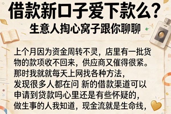 借款新口子爱下款么？生意人掏心窝子跟你聊聊