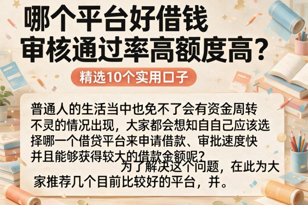 哪个平台好借钱审核通过率高额度高？精选10个实用口子