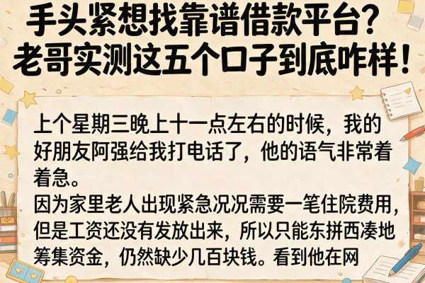 手头紧想找靠谱借款平台？老哥实测这五个口子到底咋样！