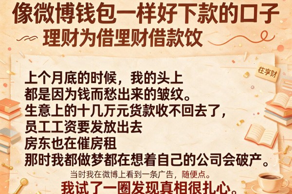 像微博钱包一样好下款的口子，我试了一圈发现真相很扎心