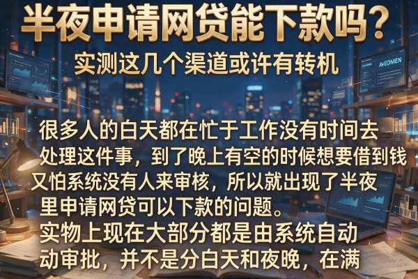 半夜申请网贷能下款吗？实测这几个渠道或许有转机