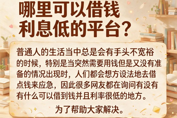 哪里可以借钱利息低的平台？整理几个靠谱的给大家参考