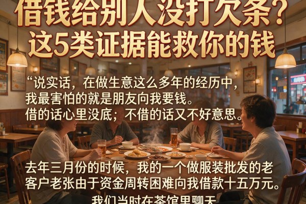 借钱给别人没打欠条？这5类证据能救你的钱