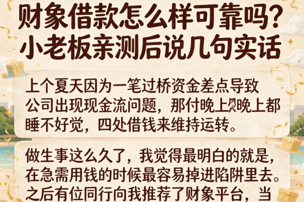 财象借款怎么样可靠吗？小老板亲测后说几句实话