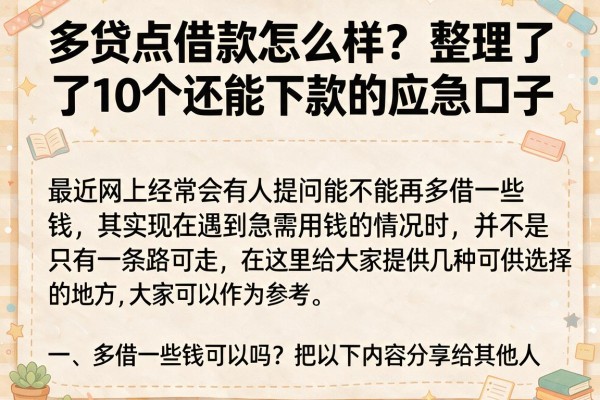 多贷点借款怎么样？整理了10个还能下款的应急口子
