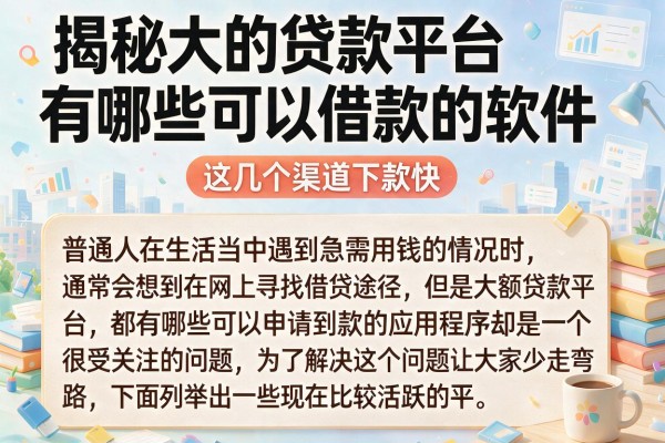 揭秘大的贷款平台有哪些可以借款的软件，这几个渠道下款快