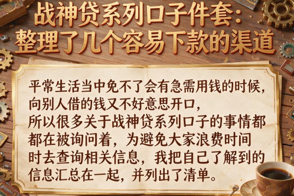 战神贷系列口子件套：整理了几个容易下款的渠道