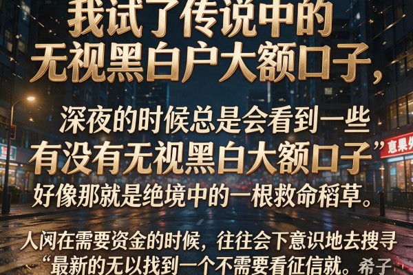 我试了传说中的无视黑白户大额口子，结果有点意外