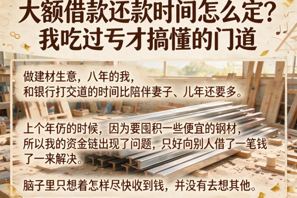 大额借款还款时间怎么定？我吃过亏才搞懂的门道