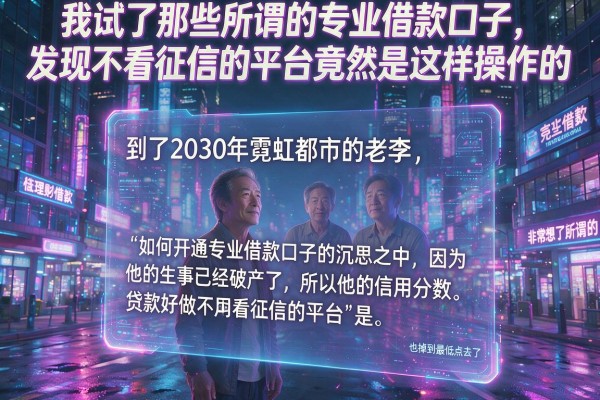 我试了那些所谓的专业借款口子，发现不看征信的平台竟然是这样操作的