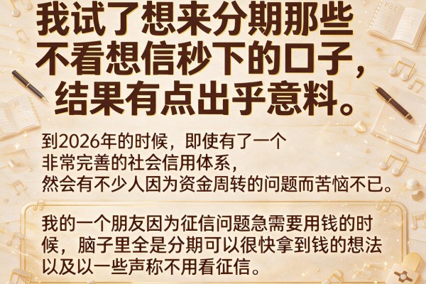 我试了想来分期那些不看征信秒下的口子，结果有点出乎意料