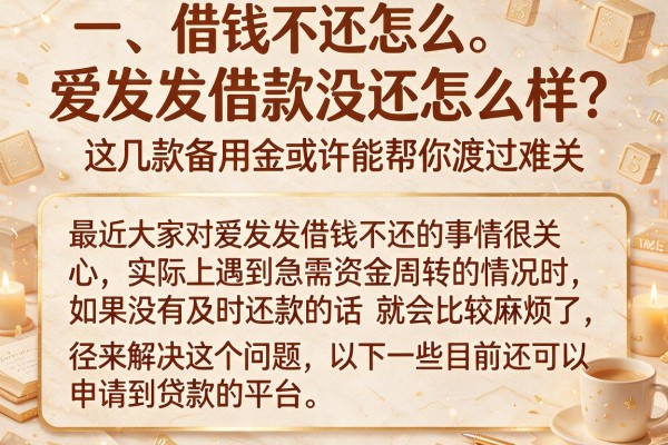 爱发发借款没还怎么样？这几款备用金或许能帮你渡过难关
