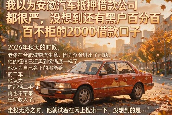 我以为安徽汽车抵押借款公司都很严，没想到还有黑户百分百不拒的2000借款口子