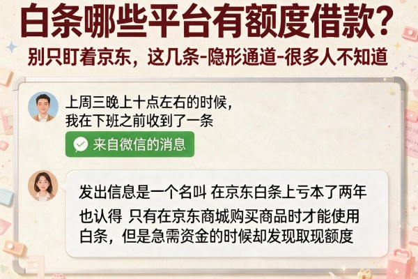 白条哪些平台有额度借款？别只盯着京东，这几条-隐形通道-很多人不知道