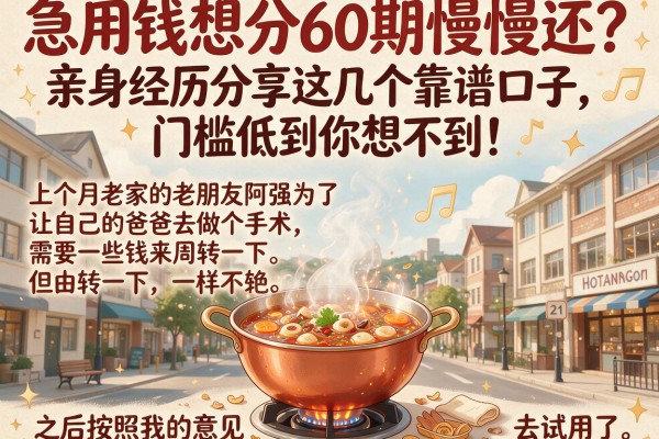 急用钱想分60期慢慢还？亲身经历分享这几个靠谱口子，门槛低到你想不到！
