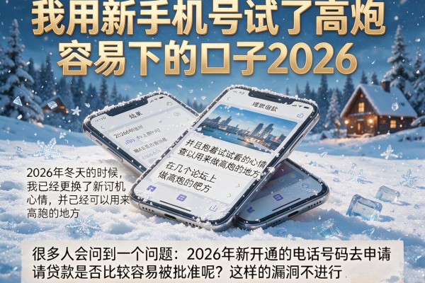我用新手机号试了高炮容易下的口子2026，结果有些意外