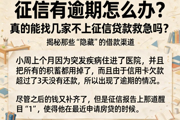 征信有逾期怎么办？真的能找几家不上征信贷款救急吗？揭秘那些“隐藏”的借款渠道